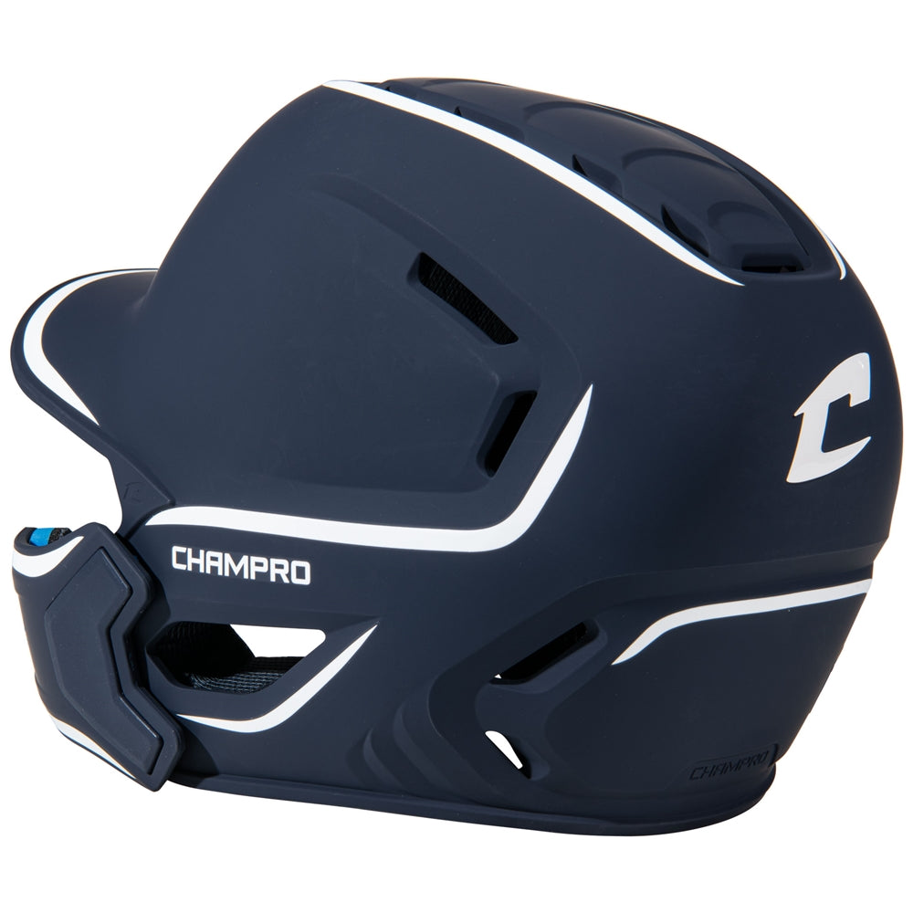 HXE TWO-TONE MATTE BATTING HELMET W/JAW GUARD - HXEM2JGNYL