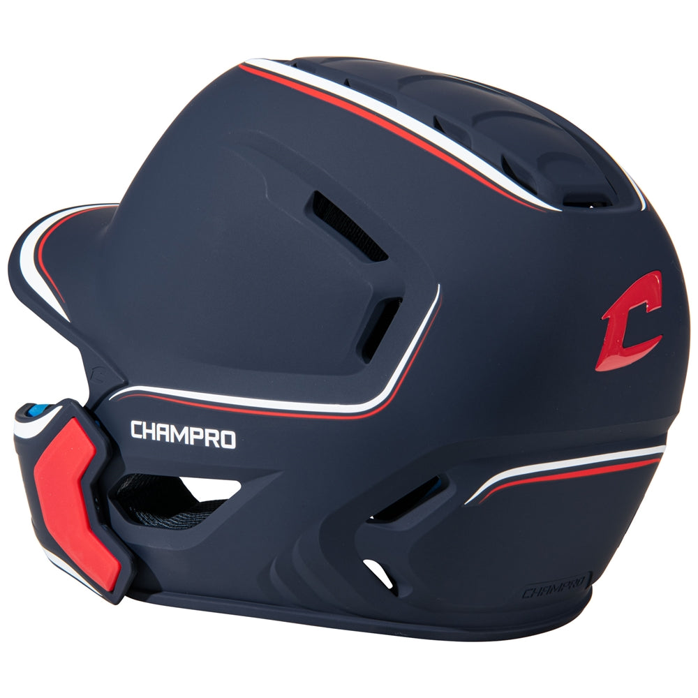 HXE TWO-TONE MATTE BATTING HELMET W/JAW GUARD - HXEM2JGNYWSCL