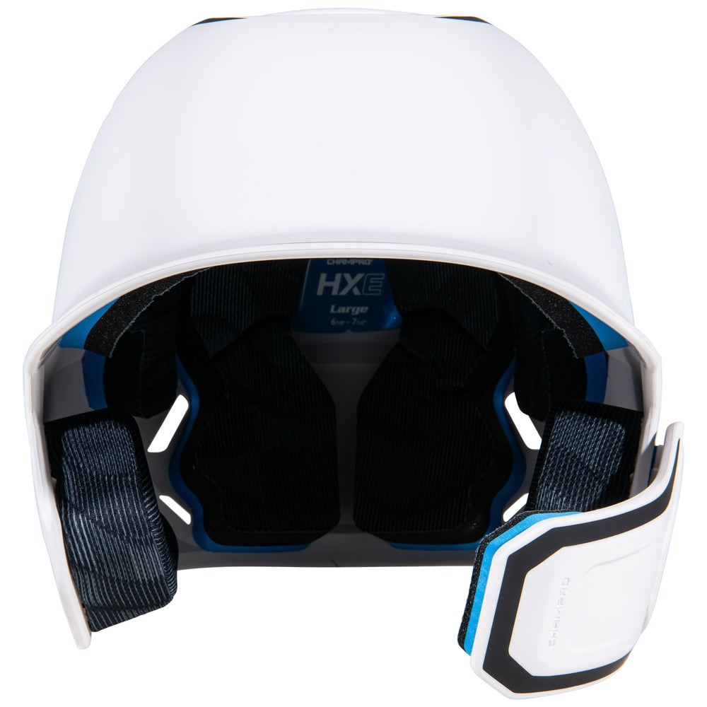 HXE TWO-TONE MATTE BATTING HELMET W/JAW GUARD