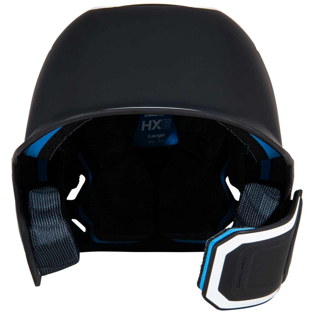 HXE TWO-TONE MATTE BATTING HELMET W/JAW GUARD - HXEM2JGBM