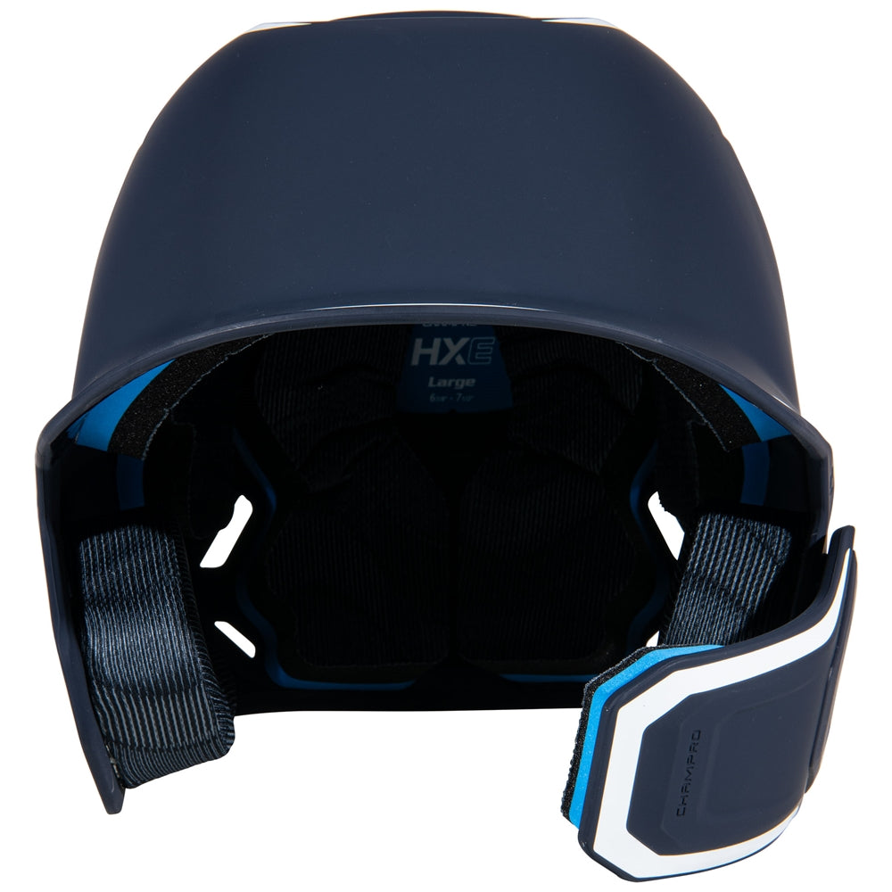 HXE TWO-TONE MATTE BATTING HELMET W/JAW GUARD - HXEM2JGNYL