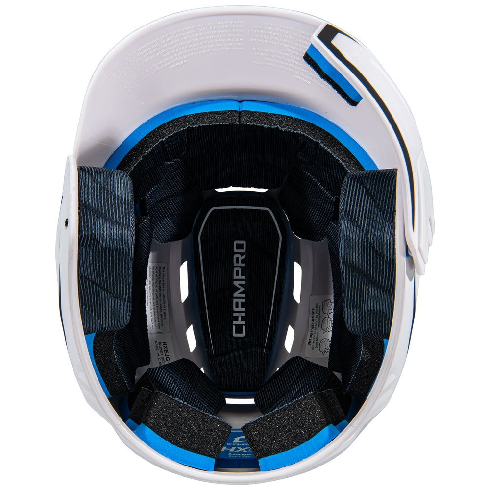 HXE TWO-TONE MATTE BATTING HELMET W/JAW GUARD