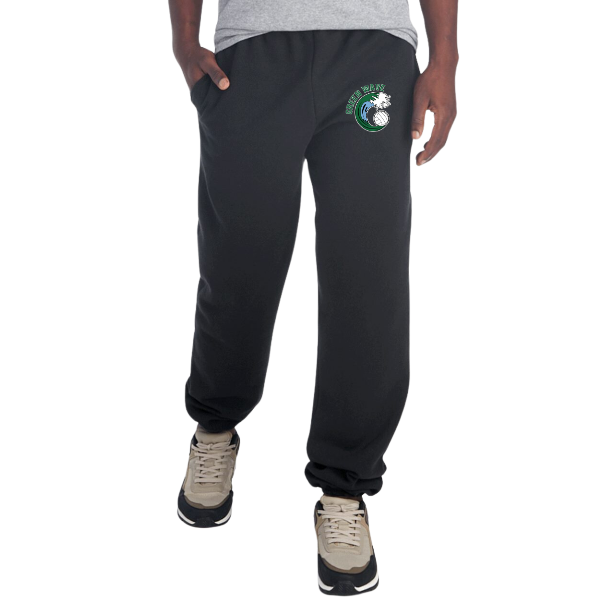Adult Green Wave Jerzees Pocketed Sweatpants