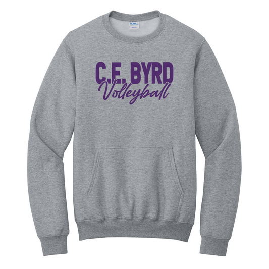 Adult Port and Company Fleece Crewneck Pocket Sweatshirt