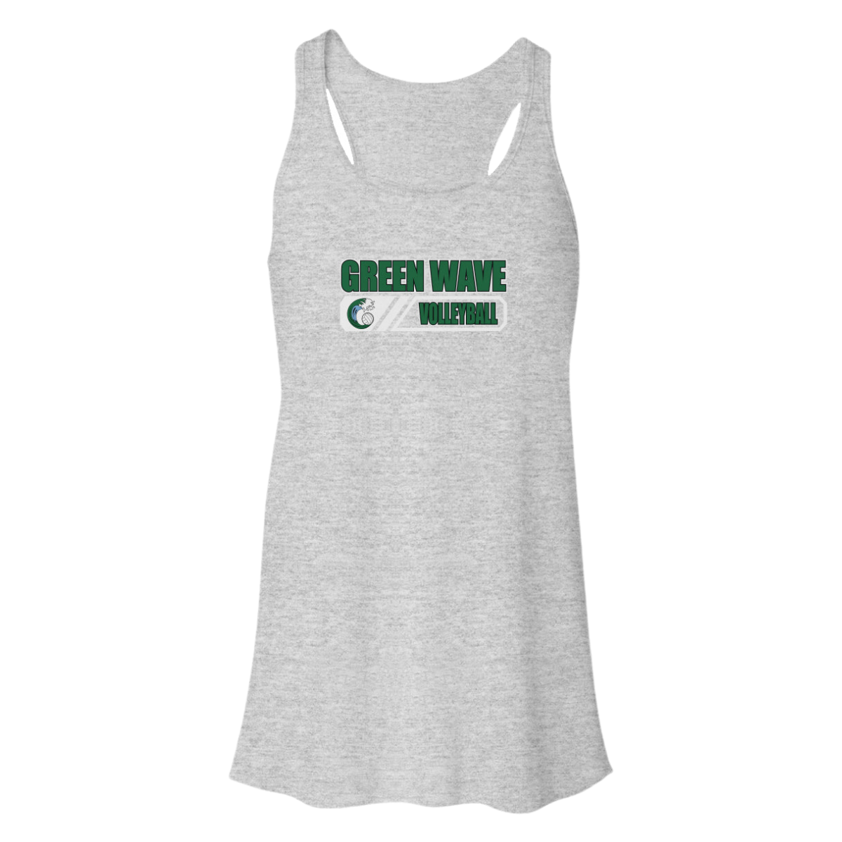 Women's Green Wave Bella + Canvas Flowy Racerback Tank