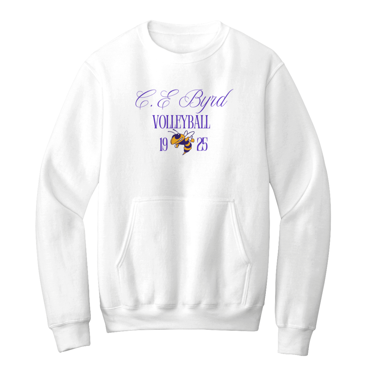 Adult Port and Company Fleece Crewneck Pocket Sweatshirt