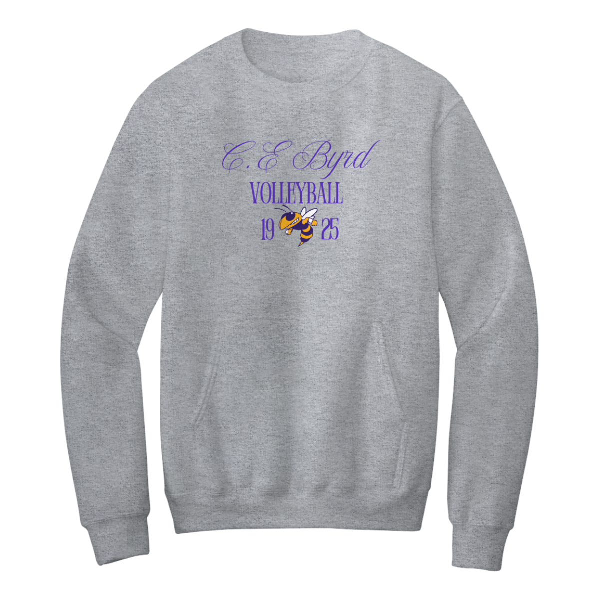 Adult Port and Company Fleece Crewneck Pocket Sweatshirt