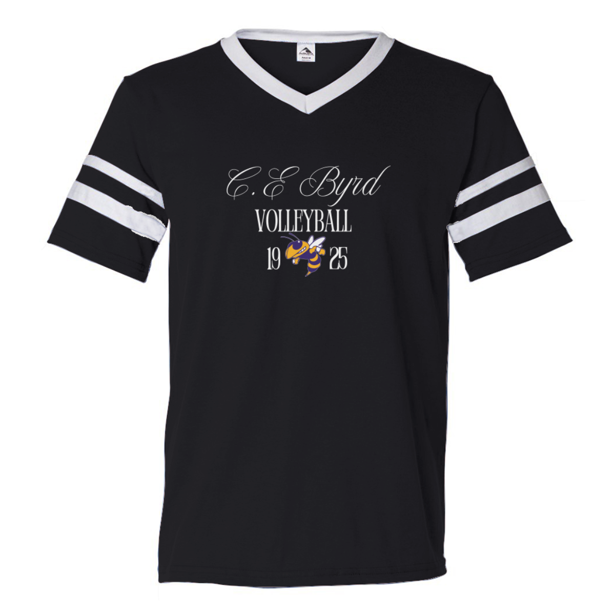 Women's C.E. Byrd HS Augusta Sportswear Striped V-Neck T-Shirt