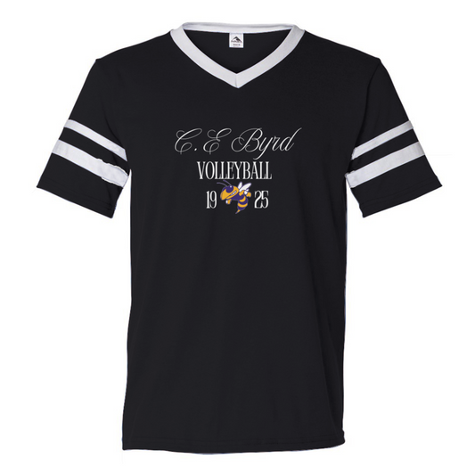 Women's C.E. Byrd HS Augusta Sportswear Striped V-Neck T-Shirt