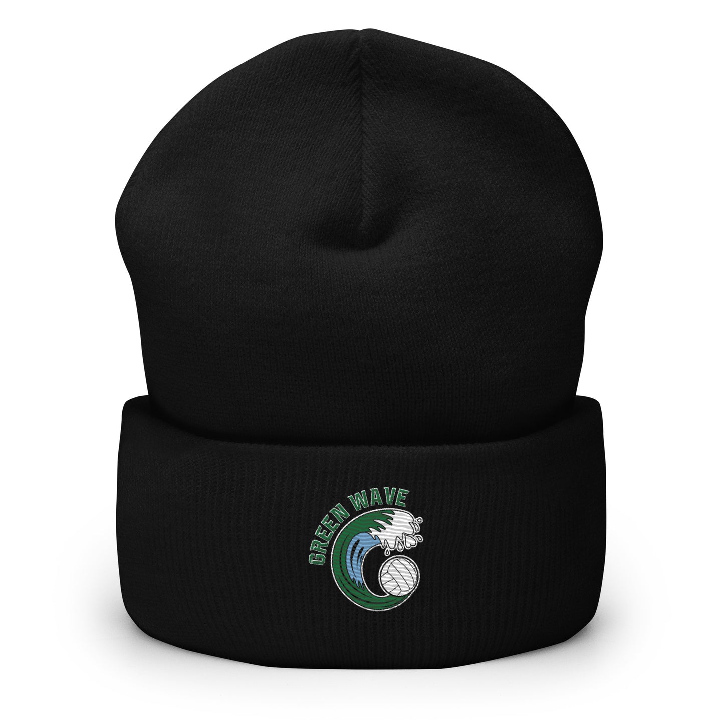 Green Wave Cuffed Beanie