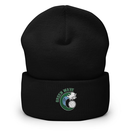 Green Wave Cuffed Beanie
