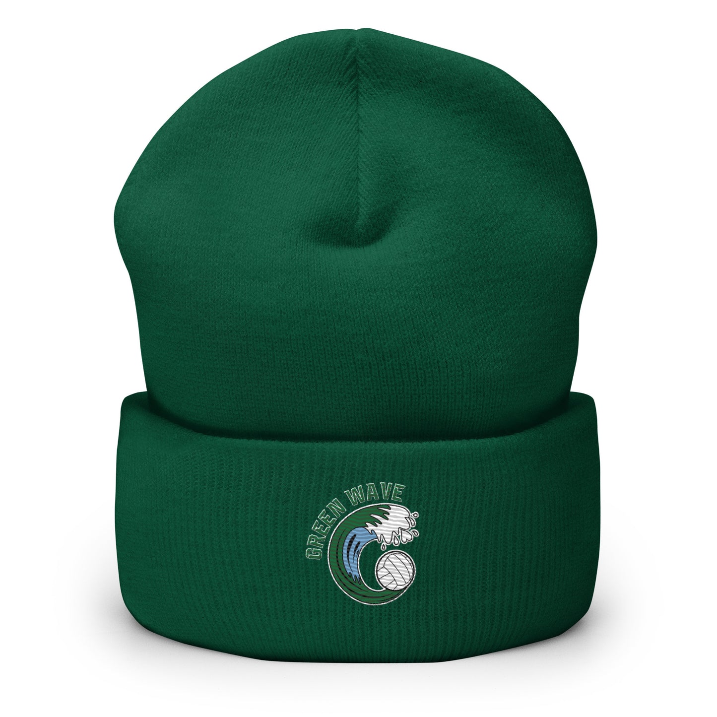 Green Wave Cuffed Beanie