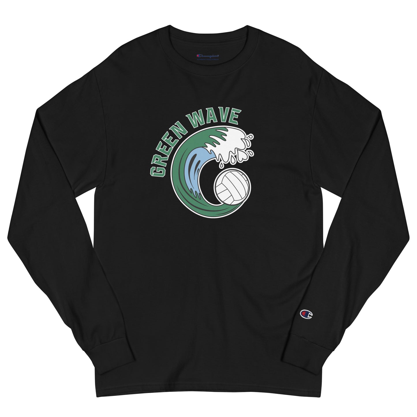 Adult Green Wave Volleyball Club Champion Long Sleeve Shirt