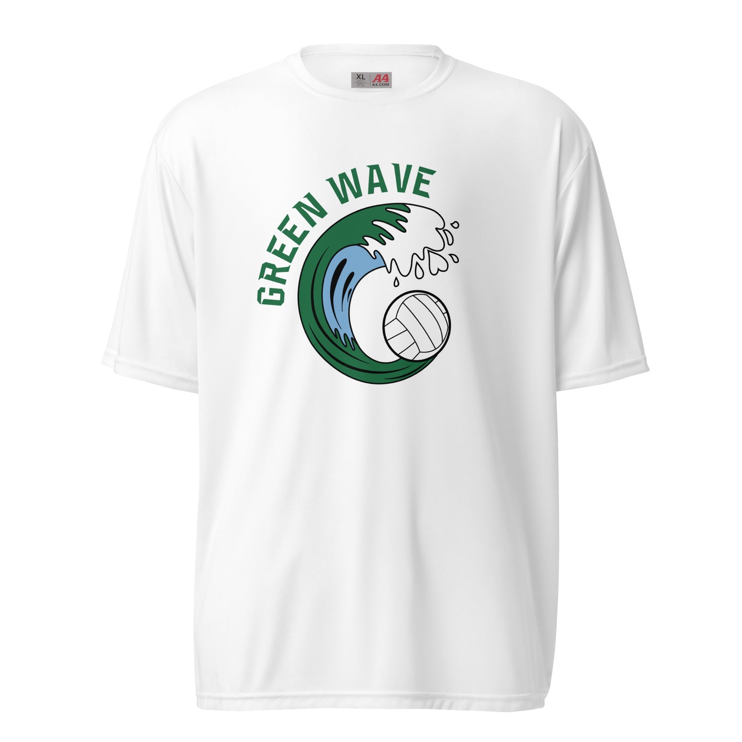 Adult Green Wave Volleyball A4 Performance Shirt